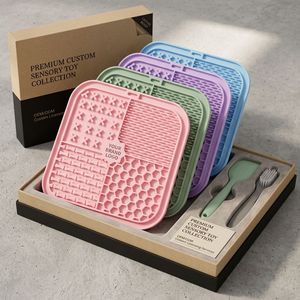 Custom Manufacturer Wholesale Silicone Pet <strong>Slow</strong> <strong>Feeder</strong> Lick Mat Zones Textured Custom Logo Pad for Dog <strong>Cat</strong> Bath Anxiety Relief - Product Image 5