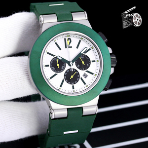 Montre sport chronographe à quartz 45mm multi-fuseaux horaires boîtier en titane bracelet en caoutchouc montre-bracelet pour homme - Product Image 2