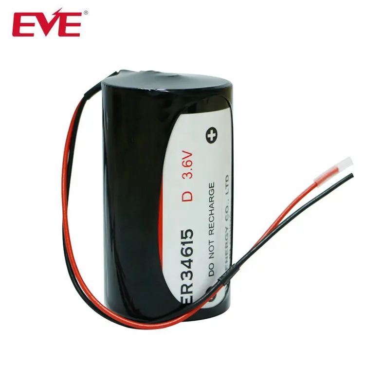 EVE แบตเตอรี่ที่กำหนดเอง3.6V 19000MAh แบตเตอรี่สมาร์ทมิเตอร์ ER34615เพิ่มสายไฟ