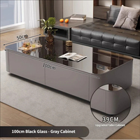 Ensemble de table basse en verre Starlight de style italien, meuble TV, écologique, durable, moderne, haut de gamme, meubles de salon, petit modèle
