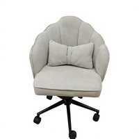 Fauteuil ergonomique ST-8907, moderne et luxueux, en lin blanc, hauteur réglable, en cuir PU, pour la maison et le bureau