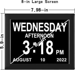 <span class=keywords><strong>Calendario</strong></span> digital <span class=keywords><strong>Reloj</strong></span> <span class=keywords><strong>Fecha</strong></span> <span class=keywords><strong>y</strong></span> <span class=keywords><strong>hora</strong></span> <span class=keywords><strong>Día</strong></span> de la semana Atenuación automática para personas mayores Demencia Pacientes mayores - Product Image 4