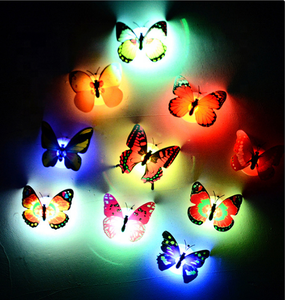 QY Factory direct nuovi prodotti la luce notturna a farfalla colorata creativa può essere incollata lampada da parete decorativa a LED farfalla incandescente - Product Image 6