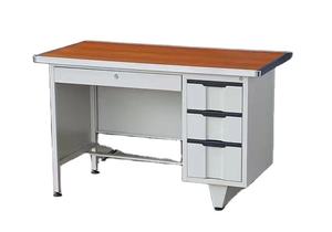 โต๊ะทำงานแล็ปท็อปโลหะสีขาวทันสมัยขนาดเล็กพร้อมลิ้นชัก3อันโต๊ะคอมพิวเตอร์ในสำนักงาน - Product Image 6