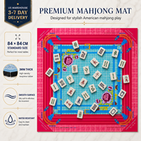 Alas Mahjong Lipat Modern Amerika Mewah untuk Acara Pesta di Rumah, Bahan Neoprena Portabel, Anti Air, Anti Selip, untuk Permainan Poker