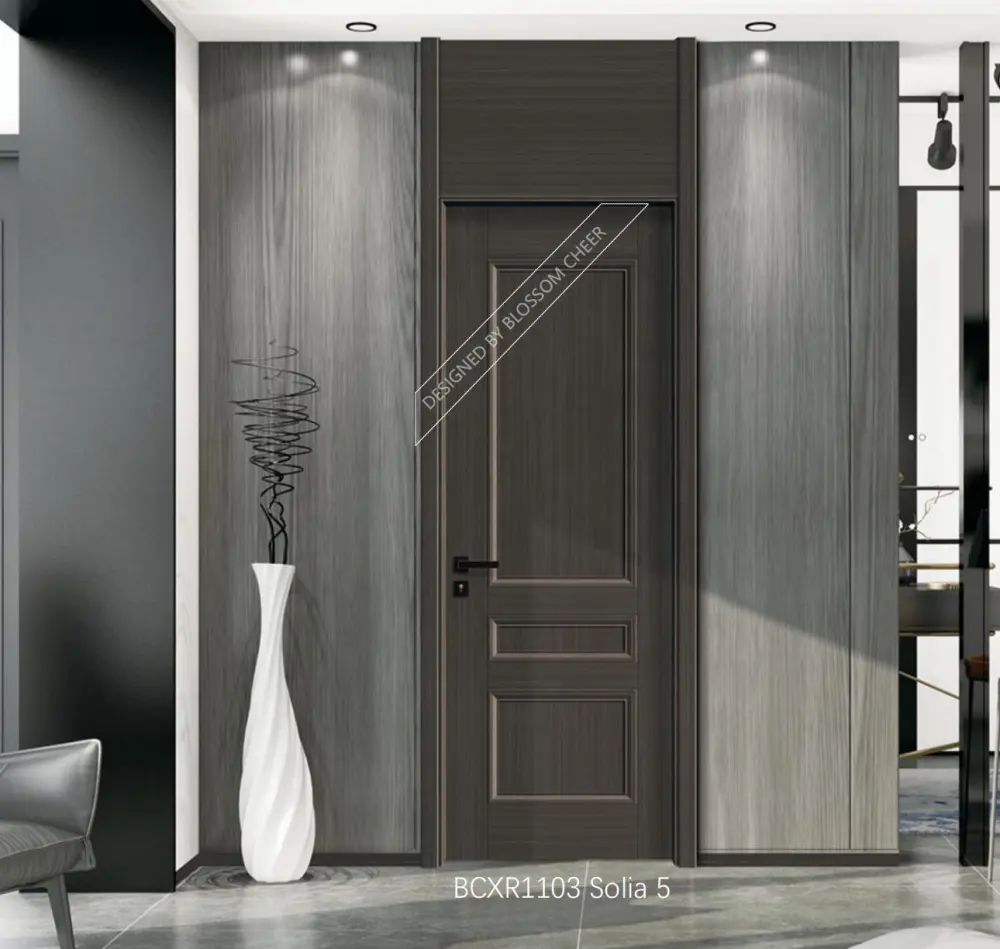 Cat Kualitas Baik Warna Kayu Dicat Desain Kayu Interior Modern Pintu Kayu untuk Kamar