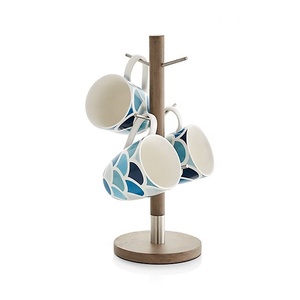 Stainless Steel and Wood <b>Mug</b> Tree Made in India Commercial Buyer Hanger Rack <b>Mug</b> Stand Customization Color Design OEM Kitchen - Product Image 3