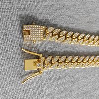 Collier Chaîne pour Chien et Chat en Or Rose, Argent, Diamant, Maillons Cubains, Paillettes Métalliques, Cristal, Bijoux de Mode pour Animaux de Compagnie