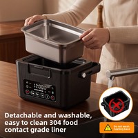 Nouvelle boîte à lunch portable sans fil auto-chauffante en acier inoxydable isolée, 1-2L, double alimentation, pour étudiants et usage domestique