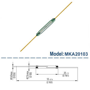 Interruptor de láminas de envolvente de vidrio de 7mm, 10mm, 14mm, 20mm, sin tipo para relés de lengüeta de señal de conmutación/seguridad/medición/detección de límite - Product Image 5