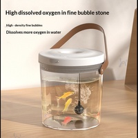 Aquarium portable avec filtre intégré et pompe à oxygène, mini ornement paysager, aquarium pour poissons rouges pour enfants, maison, bureau, bureau à domicile