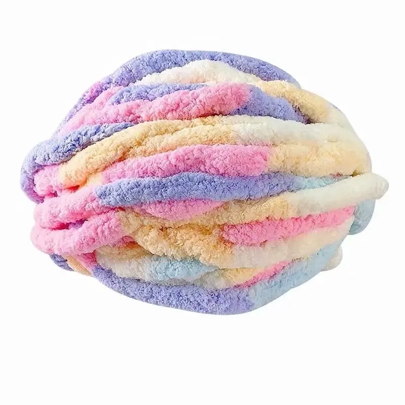 Factory Wholesale Polyester Chenille DIY Yarn 2CM 3CM Chunky Yarn Chenille for Crochet Knitting and Crafting