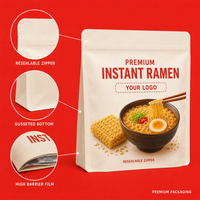 Sachets de nouilles instantanées personnalisés, imprimés, de qualité alimentaire, refermables, pour l'emballage de nouilles ramen, pour cuisine, dortoir, vente en gros