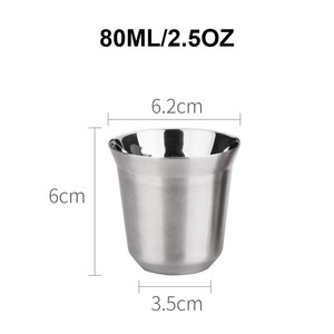 Stile arabico 80ml doppia parete in acciaio inox termica birra birra <span class=keywords><strong>bicchierino</strong></span> tazze Capsule caffè caffè tazze da tè con Logo personalizzato - Product Image 2