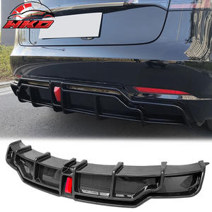 Becquet arrière pour Tesla Model 3 2017-2023, style IKON, imprimé fibre de carbone, diffuseur avec LED, accessoires automobiles - Product Image 1