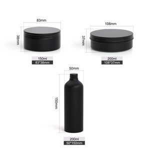 Matte Black Aluminum Pump Bottle <b>Set</b> for Men Shampoo and Conditioner Products Cosmetic Aluminum Bottle - Product Image 3