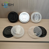 LUSH Vente en gros de couvercles en plastique PP transparent personnalisés 90 mm Convient aux gobelets de 12 à 20 oz pour les boissons glacées, chaudes, café, jus
