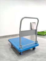 Carretilla de Plataforma Plegable de Plástico de Alta Resistencia para Transporte de Carga en Almacenes al por Mayor