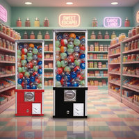 Distributeur automatique de bonbons rectangulaire Niudele, système de paiement par jetons, capacité de 150 à 200 pièces, construction en métal PC, durée de vie de 1 à 2 ans