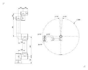 Bras robotisé collaboratif certifié CR, 6 axes, charge utile de 5 kg, portée de 922 mm, bras robotisé industriel pour l'assemblage, le placement, la soudure - Product Image 4