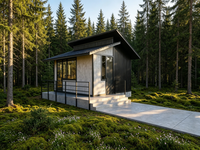 Villa modulaire de 36 m², insonorisée et isolée thermiquement, équipements complets, utilisation toute saison dans les stations balnéaires