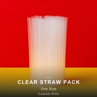 Pailles droites jetables en plastique PP transparentes blanches de 8 pouces pour chaînes de restaurants de restauration rapide, boissons gazeuses, vente en gros
