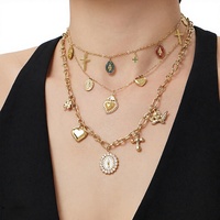 Collier ras du cou Mili en acier inoxydable avec pendentif déesse goutte d'huile et pendentifs multiples, style bambou, bijoux de mode de luxe léger européen et américain