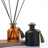 Frasco de Vidrio Negro Mate de 100 ml de Primera Calidad para Velas Aromáticas, Botella Difusora de Aroma Recargable para Dormitorio, Sala de Estar
