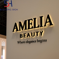 Enseigne LED personnalisée moderne sur mesure en métal pour entreprise, café, logo d'entreprise, décoration murale