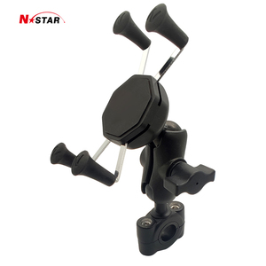 Support de téléphone pour moto N-Star, rail moyen à couple, <span class=keywords><strong>double</strong></span> rotule pour guidon de moto - Product Image 5