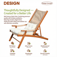 Chaise pliante d'extérieur en métal MeiQi, style vintage, chaise longue pour jardin, patio et balcon, parfaite pour les loisirs en plein air