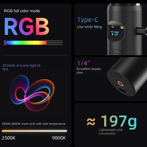 Luce di Riempimento RGB Portatile per <span class=keywords><strong>Fotografia</strong></span>, Lampada LED Ricaricabile USB per Trasmissioni dal Vivo all'Aperto - Product Image 3