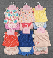 Ensemble de vêtements d'été pour bébés et enfants de 6 à 12 mois, 3 pièces, col rond, manches courtes + barboteuse, imprimé animal/fleur, broderie en coton