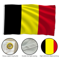 Drapeau de la Belgique 3x5 pieds - Drapeau national belge Runesol avec 2 œillets en laiton, polyester haute résistance (60x90cm)