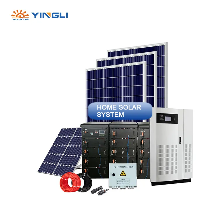 Sistem Daya Tenaga Surya Hibrid 220V, Set Lengkap Fotovoltaik Baterai Lithium Sistem Pembangkit Daya Terintegrasi