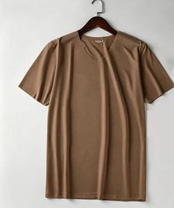 Camiseta de Manga Corta para Hombre, Tejido Suave y Transpirable, Cuello en V Informal, <span class=keywords><strong>Color</strong></span> Sólido, Corte Regular, Uso Diario de Verano, Playa, Vacaciones, Aire Libre - Product Image 1