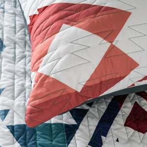 طقم أغطية سرير بنمط غربي ونسيج أزتك، لحاف مبطن من الألياف الدقيقة بنقوش هندسية، غطاء سرير بوهيمي - Product Image 4