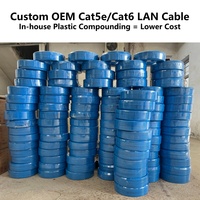 Câble Ethernet LAN UTP Cat6a en rouleau de 305 m, 4 paires, 23AWG, Cuivre/CCA, certifié CE ROHS, pour communication intérieure 10 Gbit/s, commande en gros
