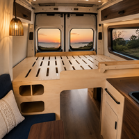 Lit de camping-car Mercedes Sprinter avec armoires de rangement, structure en aluminium nid d'abeille, conversion de fourgon, gain de place, taille personnalisée