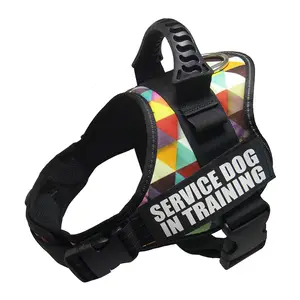 Grosir tanpa tarik reflektif nilon Logo kustom tugas berat rompi hewan peliharaan latihan yang dapat disesuaikan <span class=keywords><strong>Harness</strong></span> anjing untuk anjing kecil besar - Product Image 1