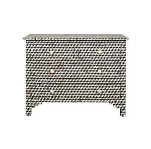 Bone Inlay Drawer Grey Latest Mother of Pearl Bone Inlay Floral Drawer Chest for Living Room Furniture Bone Inlay for Usa - Product Image 3