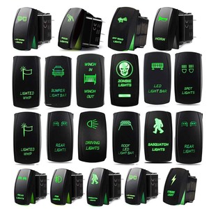 Universal Fit 5Pin Green LED Rocker Switch for Car/Truck/Boat/ATV Durable Heavy Duty Light Bar Control - Product Image 2