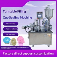Machine de remplissage et de scellage rotative entièrement automatique avec positionnement précis ; Scellage quantitatif pour capsules de café, yaourts et aliments