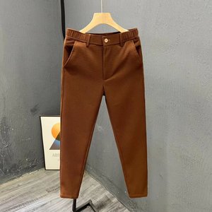 <span class=keywords><strong>Pantalon</strong></span> de costume décontracté pour hommes, coupe droite et ajustée, avec fermeture éclair, style tendance, version printemps-automne, le plus vendu, pour hommes d'affaires - Product Image 3