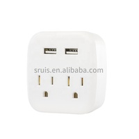 Chargeur mural américain 3 prises secteur avec 2 chargeurs USB et type C rallonge de prise murale avec sortie USB DC 5V 3.0A