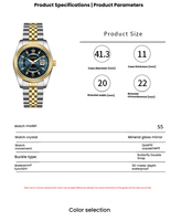 Reloj X-GEQCK S5 para Hombre, Acero Inoxidable, Correa de Cuarzo, Fecha, Luz Nocturna, Resistente al Agua, de Lujo