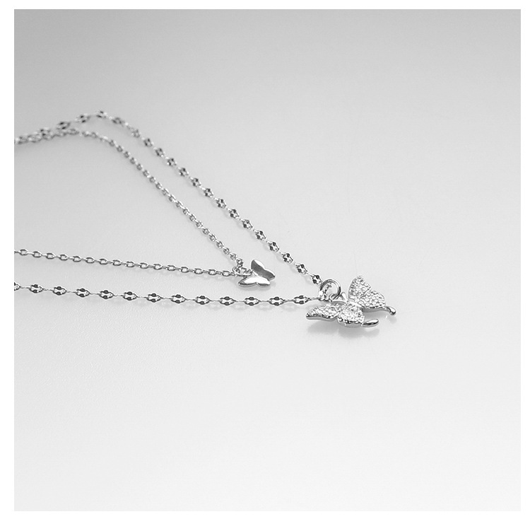 Collana Farfalla In Argento 925 Per Donna – Ciondolo Regolabile A Doppio Strato, Gioiello Ipoallergenico In Confezione Regalo