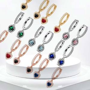 <span class=keywords><strong>Pendientes</strong></span> <span class=keywords><strong>de</strong></span> Plata <span class=keywords><strong>de</strong></span> Ley 925 con Circonitas Azules y Rojas, Estilo Moderno, para Mujer, Originales, para Regalo <span class=keywords><strong>de</strong></span> Boda, Compromiso o Fiesta - Product Image 4
