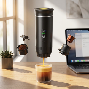 Cafetera Portátil Recargable por USB, Cafetera Espresso Inalámbrica Compacta, Mini Cafetera para Viajes, Oficina, Autocaravana, Picnic - Product Image 1