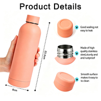 Bouteille d'eau en métal à double paroi de 500 ml avec logo personnalisé, sans BPA, isolée sous vide, en acier inoxydable, thermos